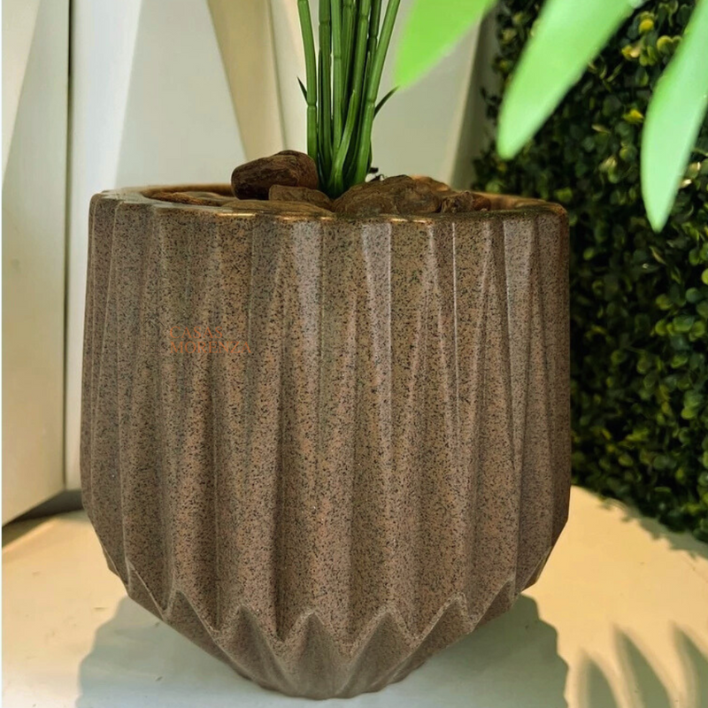 Planta Artificial Palmeira Decorativa com Vaso Origami Moderno Palmelya - Casas Morenza
